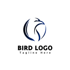 Elegant line art eagle head logo