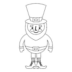 cute cartoon leprechaun st patricks day mascot character vector illustration dotted line image
