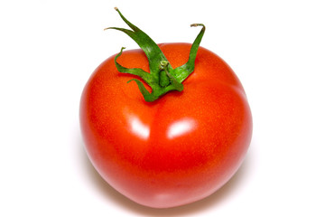 Tomato. Fresh vegetable isolated on white. With clipping path