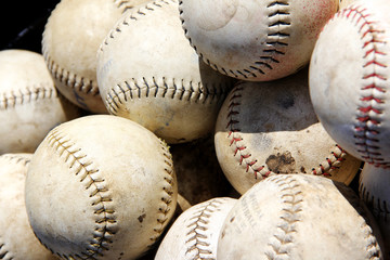 pile of baseballs