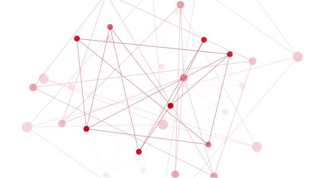 Movement abstract geometric polygonal structure on white background in 4k (UHD),3d animation