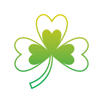 clover with three leafs natural emblem vector illustration neon color line image