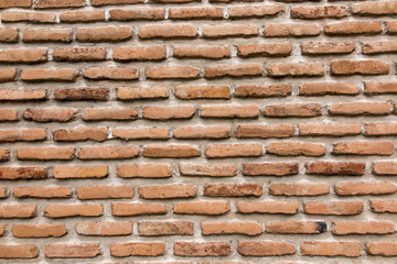 brick wall with a large layer of mortar