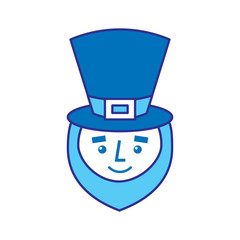 leprechaun face with red beard green hat for st. patricks day vector illustration blue design image