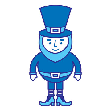 cute cartoon leprechaun st patricks day mascot character vector illustration blue design image