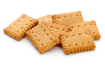 Tasty cookies biscuits on the  isolated background.