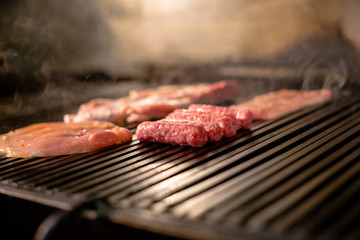 Food on barbecue grill