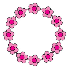 floral wreath flowers decoration ornament vector illustration