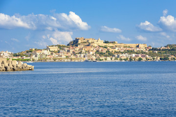 Fototapeta na wymiar View of Milazzo town from the sea