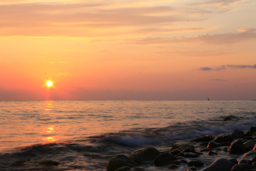 Sunset Over The Sea. Evening. Black sea