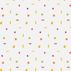 Background With Fruits Pattern. Hand Drawn Vector Illustration.
