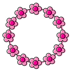 floral wreath flowers decoration ornament vector illustration