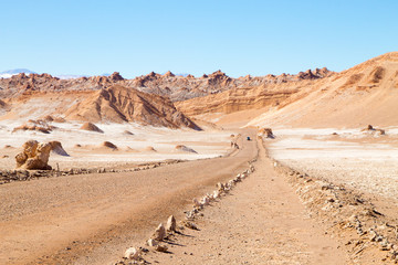 Dirt road perspective view,Chile
