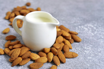 Homemade natural almond milk.