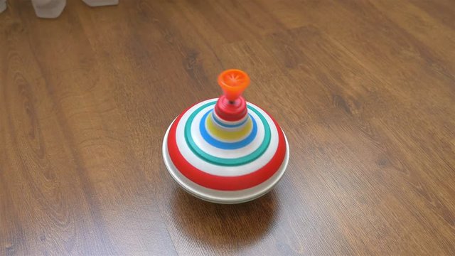 Video of colorful spinning top in 4K