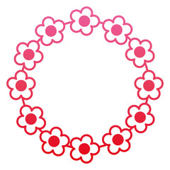 Obraz premium floral wreath flowers decoration ornament vector illustration red line color