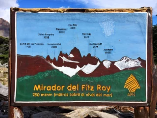 Crédence de cuisine en verre imprimé Fitz Roy Cartel Fitz Roy Patagonie Argentine