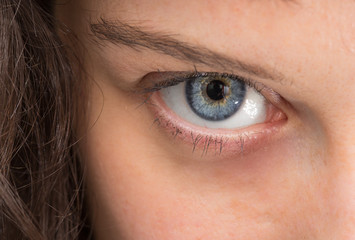Female eye with an intense gaze