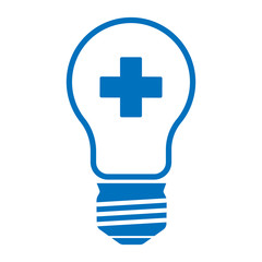 Obraz premium medical lamp with a blue cross on a white background