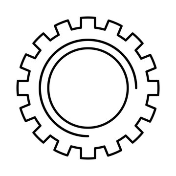 gear wheel cog technology mechanical engineering vector illustration outline image