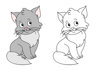 Funny cats coloring book vector