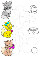 Funny cats coloring book vector