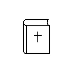 bible book with cross line black icon