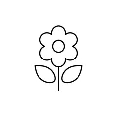 flower plant line black icon
