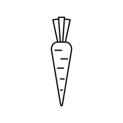 carrot vegetable line black icon