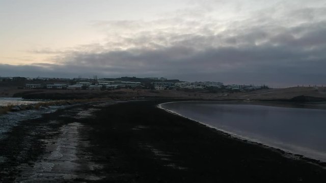 Iceland Winter Sunset Fire and Ice landscape 2