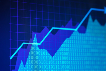 Monitor with stock data, closeup. Financial trading concept
