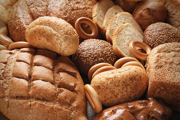 Variety of fresh tasty bread