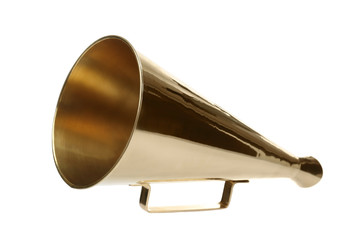 Vintage megaphone on white background