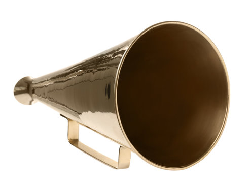 Vintage megaphone on white background