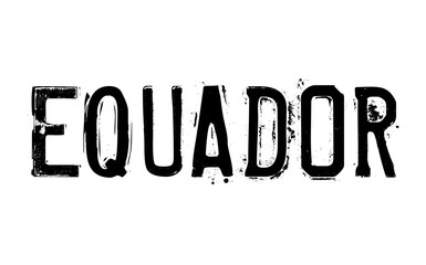 Ecuador stamp. Typographic label, stamp or logo