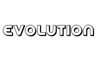 Evolution stamp. Typographic label, stamp or logo