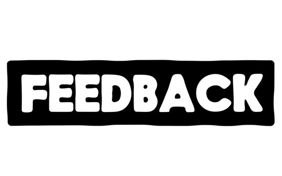 Feedback stamp. Typographic label, stamp or logo