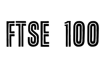 FTSE 100 stamp. Typographic sign, stamp or logo