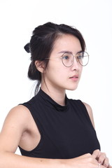 Obraz premium Asian Woman before make up hair style. no retouch, fresh face