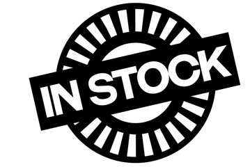 In Stock typographic stamp. Typographic sign, badge or logo.