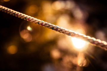 Hemp rope in the evening light
