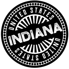 Indiana	 typographic stamp. Typographic sign, badge or logo