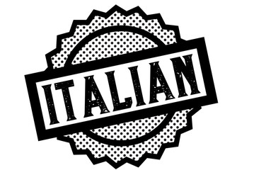 Italian	 typographic stamp. Typographic sign, badge or logo