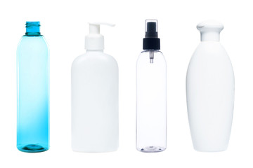Set of empty cosmetic bottle  isolated