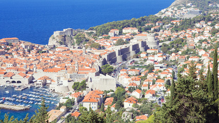 Fototapeta premium Panoramic view of old town Dubrovnik, Croatia