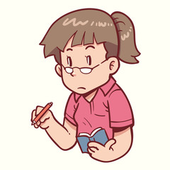 Girl writing on journal