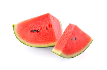 Fresh red watermelon isolated on white background.
