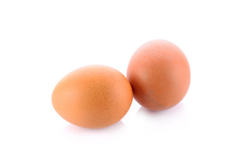 Fresh eggs on white background
