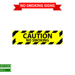Caution stop smoking and air clean area sign in vector style version, easy to use and print