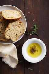 bread with olive oil.